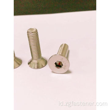 A2-70 Kecil Hexagon Socket Counterk Head Screws Din7991
